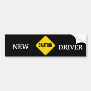 NEW DRIVER WARNING BUMPER STICKER