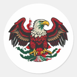 NEW EAGLE DESIGN CLASSIC ROUND STICKER