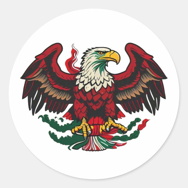 NEW EAGLE DESIGN CLASSIC ROUND STICKER (Front)