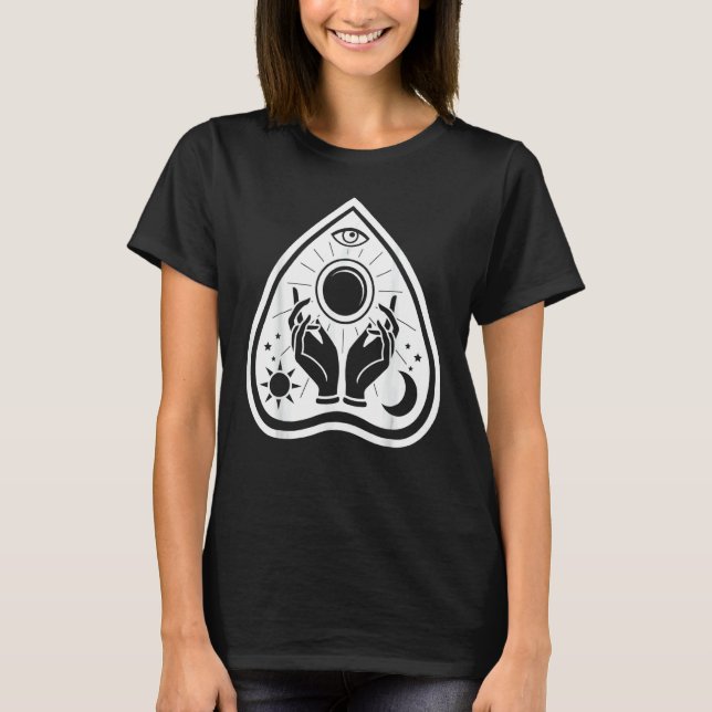 New Earth Fatima Horsauge Hamsa Yoga Hand Udzat T-Shirt (Front)