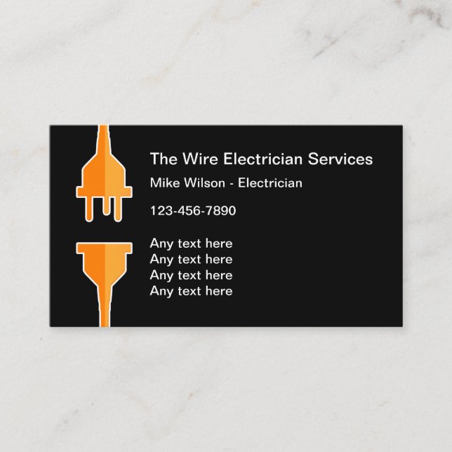 New Electrician Business Cards (Front)