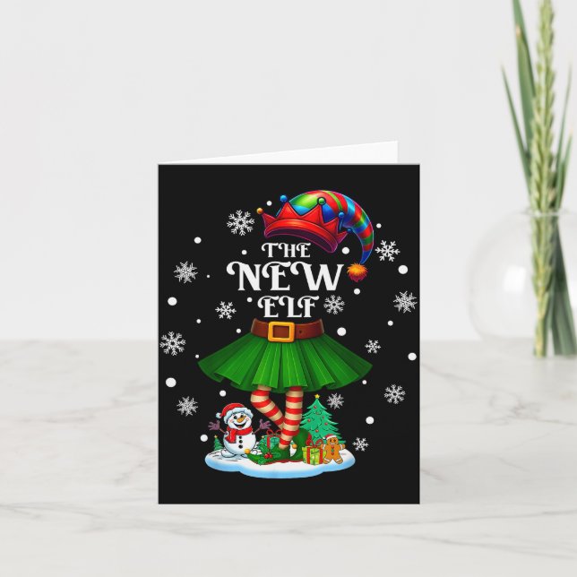 New Elf Squad Xmas Women Girls Mom Christmas Famil Card (Front)