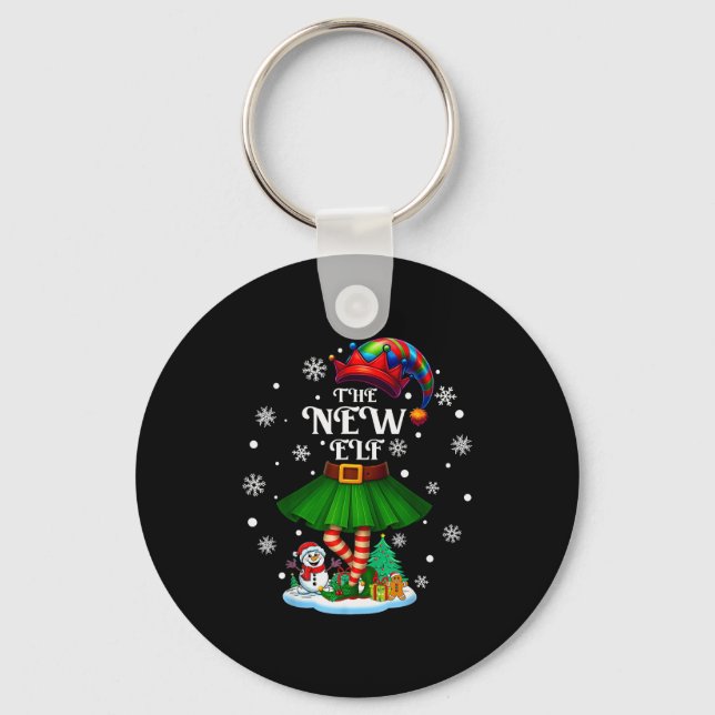 New Elf Squad Xmas Women Girls Mom Christmas Famil Key Ring (Front)