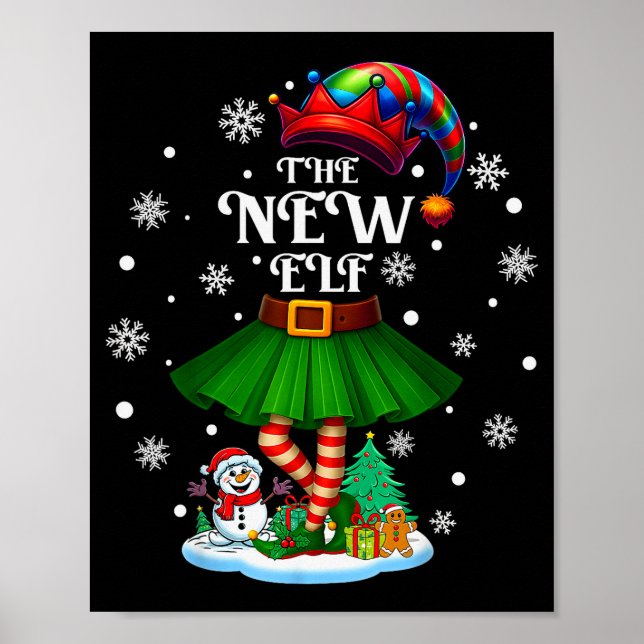 New Elf Squad Xmas Women Girls Mom Christmas Famil Poster (Front)