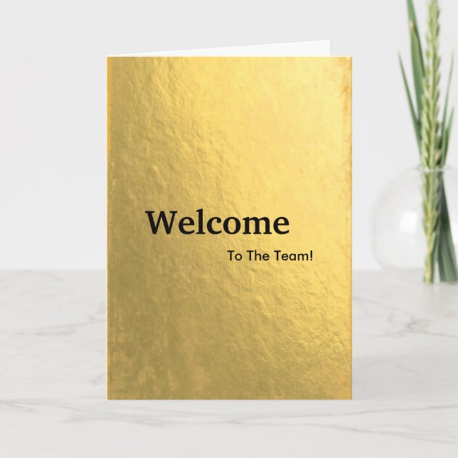 New Employee Welcome Gold Glitter Card (Front)