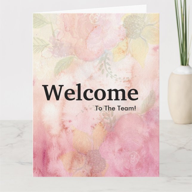 New Employee Welcome Watercolor Card (Front)