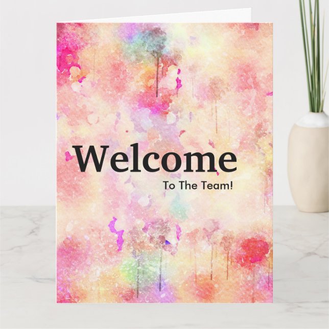 New Employee Welcome Watercolor Card (Front)
