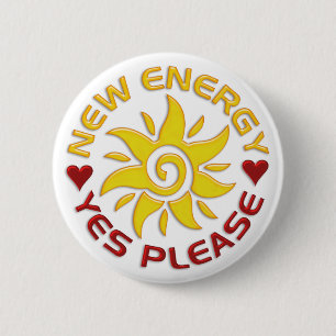 NEW ENERGY SUN 6 CM ROUND BADGE