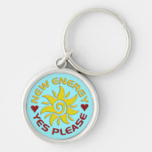 NEW ENERGY SUN   cyan Key Ring
