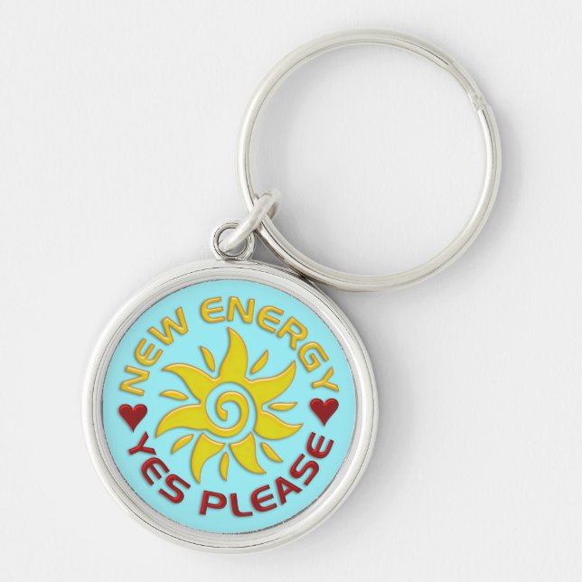 NEW ENERGY SUN | cyan Key Ring (Front)