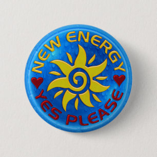 NEW ENERGY SUN - water 6 Cm Round Badge