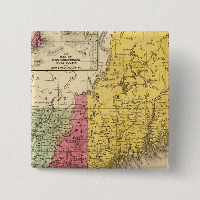 New England 3 15 Cm Square Badge (Front)