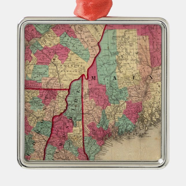 New England and Lower Canada Metal Tree Decoration (Front)