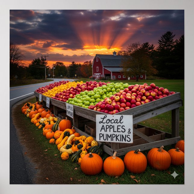 New England Autumn Farm Stand Poster (Front)