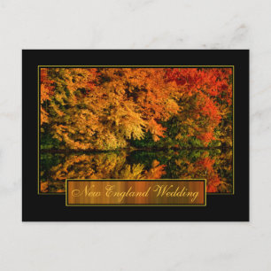New England Autumn Wedding Invitation Postcard