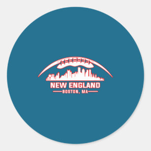 New England City Skyline Classic Round Sticker