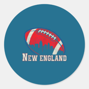New England City Skyline Classic Round Sticker