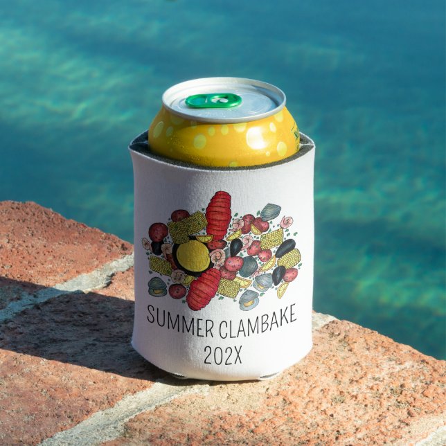 New England Clambake Lobster Boil Block Party Can Cooler (In Situ Pool)