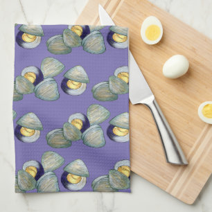 New England Clams Clambake Beach Summer Seafood Tea Towel
