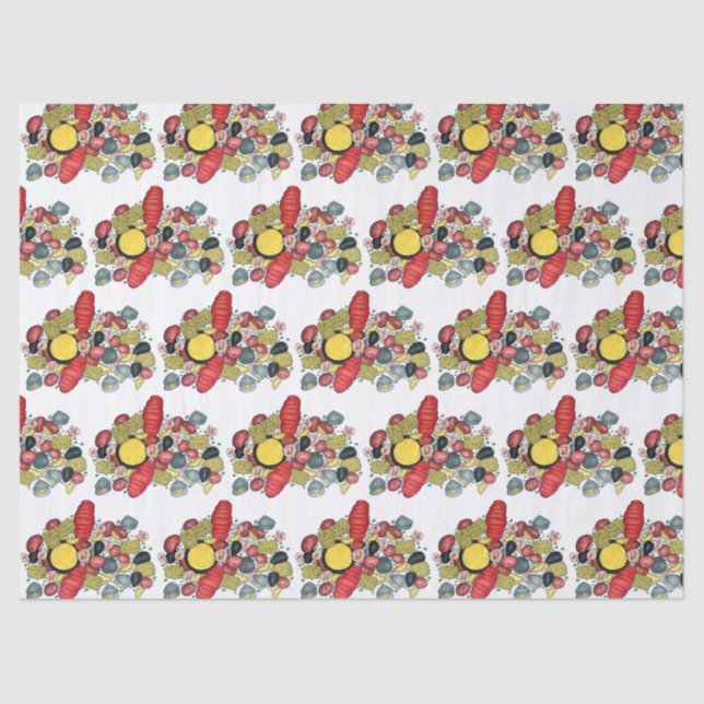 New England Clams Lobster Clambake Seafood Dinner Tissue Paper (Front)