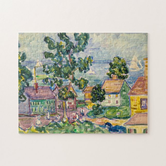 New England Coastal Village | Maurice Prendergast Jigsaw Puzzle (Horizontal)