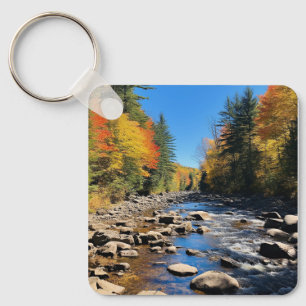 New England Colorful Landscape, Autumn, Key Ring