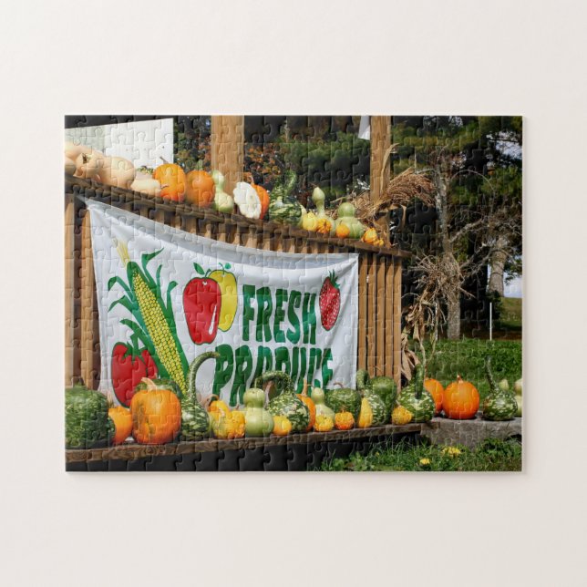 New England Country Farm Stand Autumn  Jigsaw Puzzle (Horizontal)