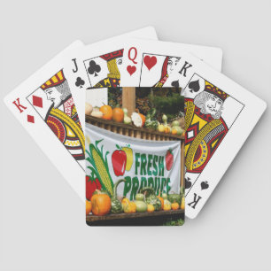 New England Country Farm Stand Autumn Playing Cards
