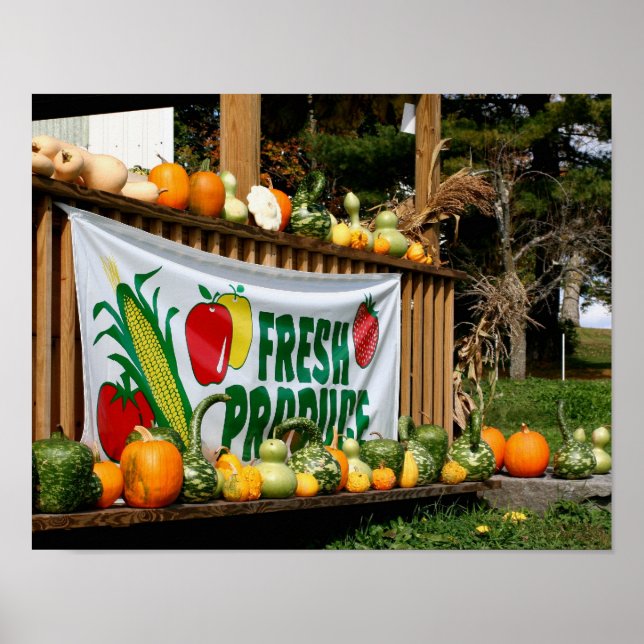 New England Country Farm Stand Fall Poster (Front)