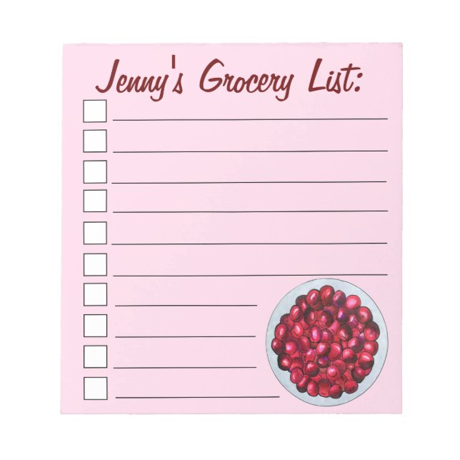 New England Cranberries Cranberry Bog Berries Notepad (Front)