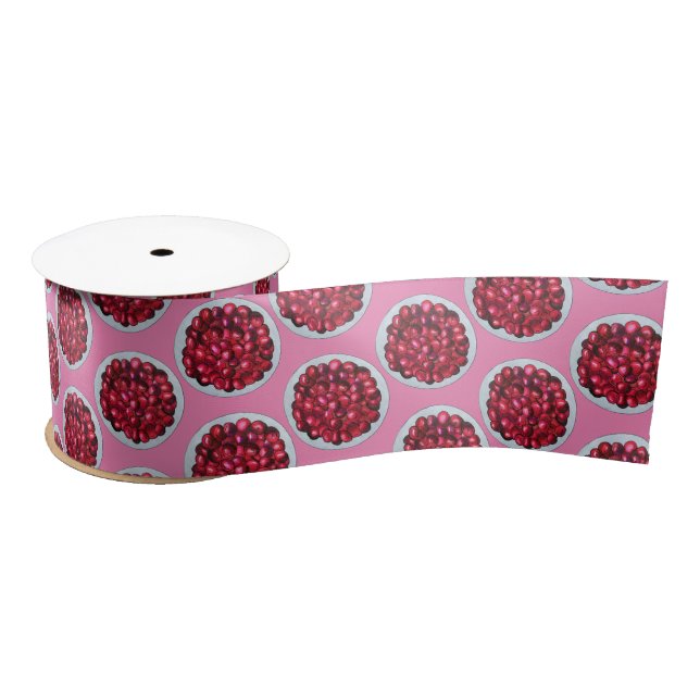 New England Cranberries Cranberry Bog Berries Satin Ribbon (Spool)