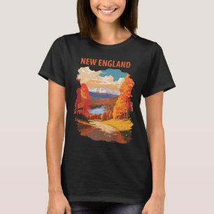 New England Fall Foliage Retro Travel T-Shirt
