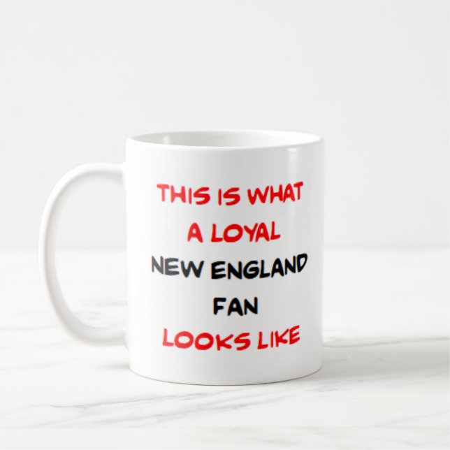 new england fan, loyal coffee mug (Left)