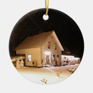 New England Farmhouse Ceramic Ornament