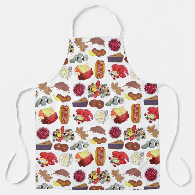 New England Foods Lobster Clams Cranberries Apron (Front)