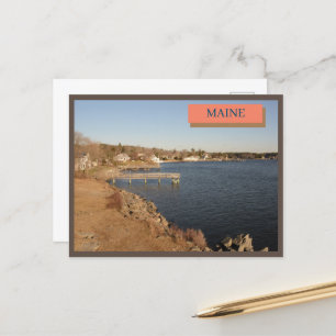 New England Houses Ocean Kittery Maine Nature Postcard