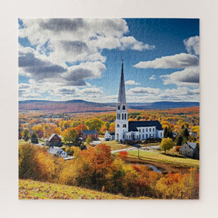 New England Landscape, Autumn, Jigsaw Puzzle
