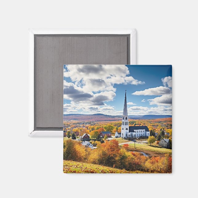 New England Landscape in Fall Magnet (Front/Back)