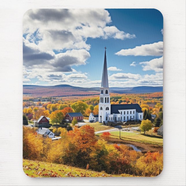 New England Landscape in Fall Mouse Pad (Front)