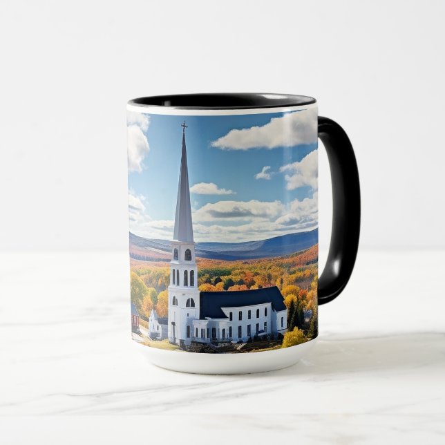 New England Landscape in Fall Mug (Front Right)