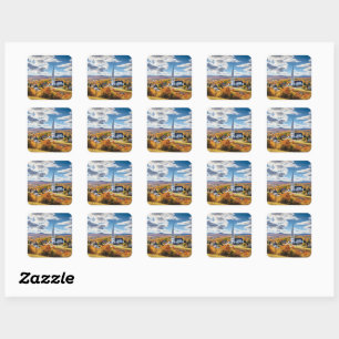 New England Landscape in Fall Square Sticker