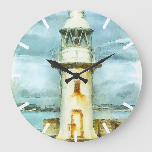New England Lighthouse Large Clock (Front)