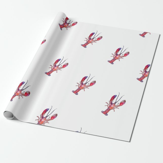 New England Lobster Gift Wrap (Unrolled)