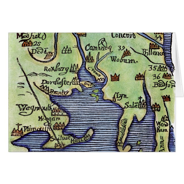 NEW ENGLAND MAP 1677 (Front Horizontal)