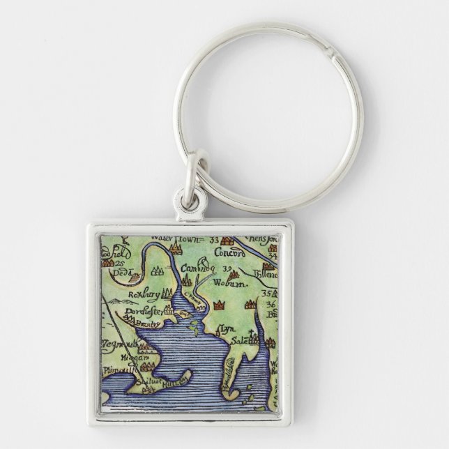 NEW ENGLAND MAP 1677 KEY RING (Front)