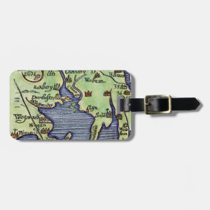NEW ENGLAND MAP 1677 LUGGAGE TAG