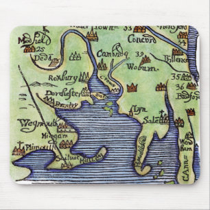 NEW ENGLAND MAP 1677 MOUSE PAD