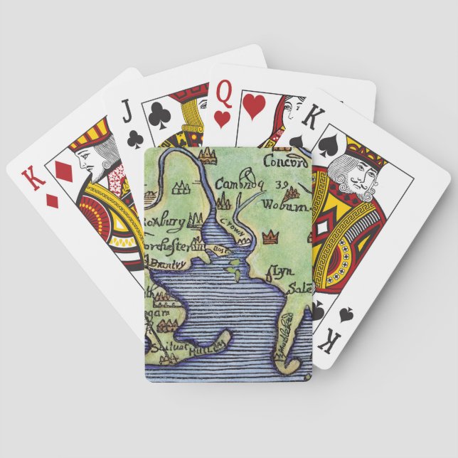NEW ENGLAND MAP 1677 PLAYING CARDS (Back)