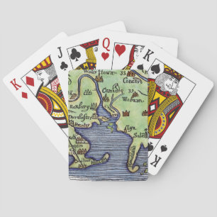 NEW ENGLAND MAP 1677 PLAYING CARDS