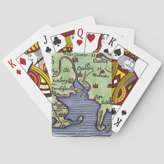 NEW ENGLAND MAP 1677 PLAYING CARDS (Back)